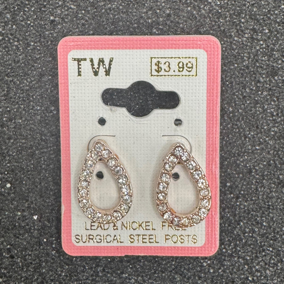 Crystal Teardrop Earrings – Set of 3 (Gold, Rose Gold & Silver) - Picture 3 of 7